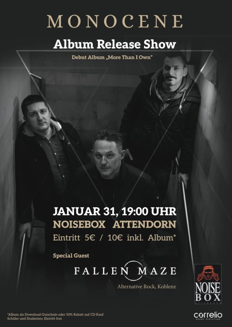 Monocene Release-Show, Fallen Maze, Noisebox, Attendorn